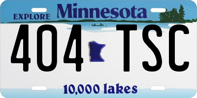 MN license plate 404TSC
