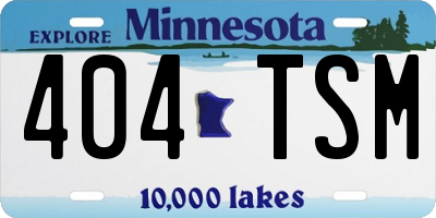 MN license plate 404TSM