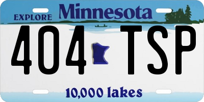 MN license plate 404TSP
