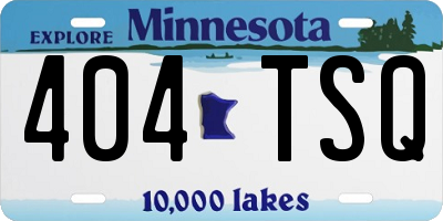 MN license plate 404TSQ