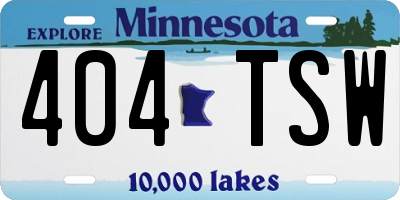 MN license plate 404TSW