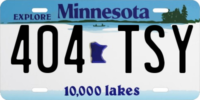 MN license plate 404TSY