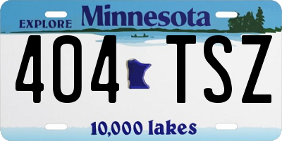 MN license plate 404TSZ