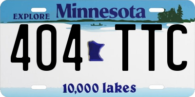 MN license plate 404TTC