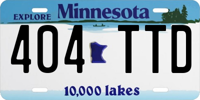 MN license plate 404TTD