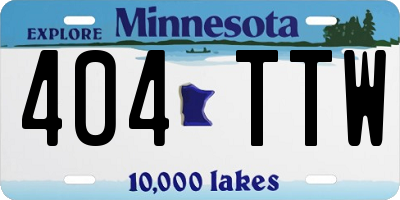 MN license plate 404TTW