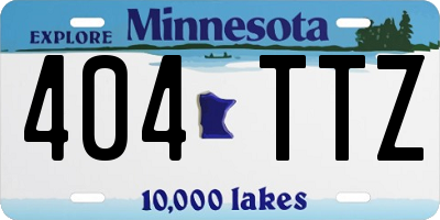 MN license plate 404TTZ