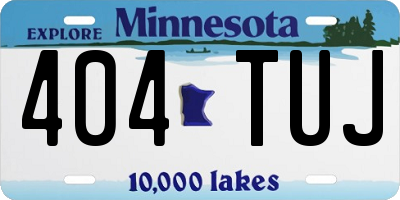 MN license plate 404TUJ