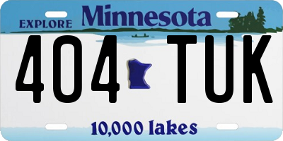 MN license plate 404TUK