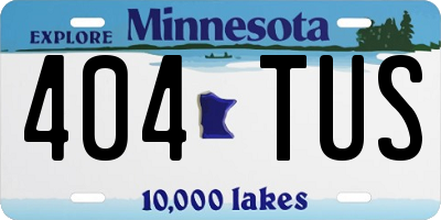 MN license plate 404TUS