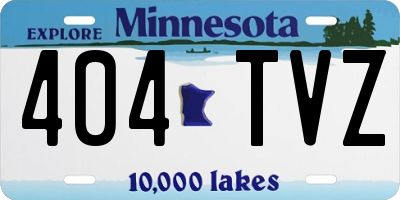 MN license plate 404TVZ