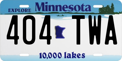 MN license plate 404TWA