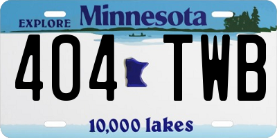 MN license plate 404TWB