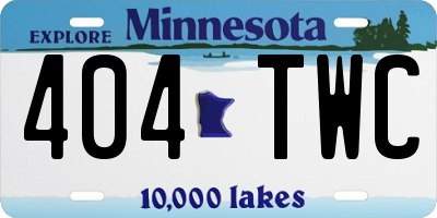 MN license plate 404TWC