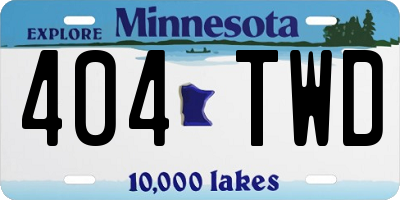 MN license plate 404TWD