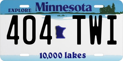 MN license plate 404TWI