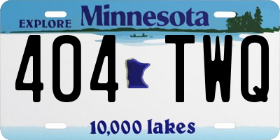 MN license plate 404TWQ