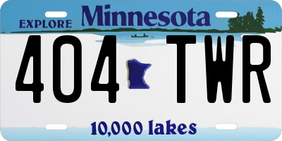 MN license plate 404TWR