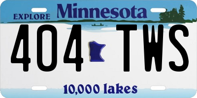 MN license plate 404TWS