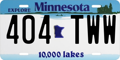 MN license plate 404TWW