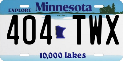 MN license plate 404TWX