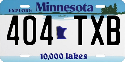 MN license plate 404TXB