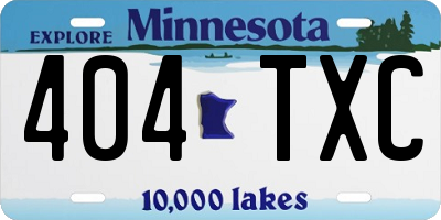 MN license plate 404TXC