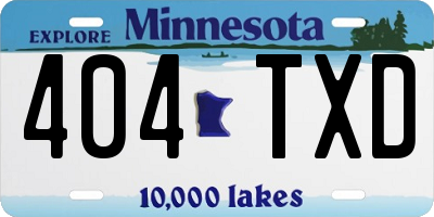 MN license plate 404TXD