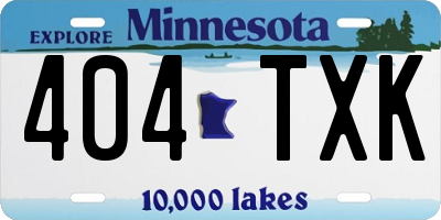 MN license plate 404TXK