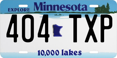 MN license plate 404TXP
