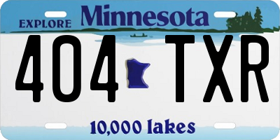 MN license plate 404TXR