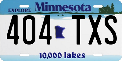 MN license plate 404TXS