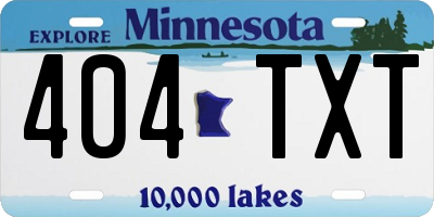 MN license plate 404TXT