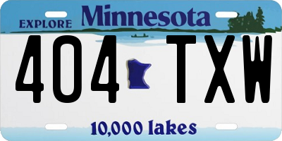 MN license plate 404TXW