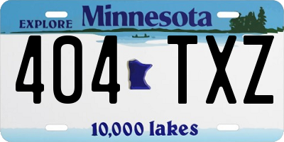 MN license plate 404TXZ