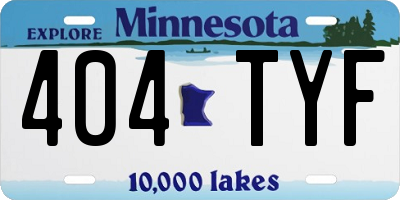 MN license plate 404TYF