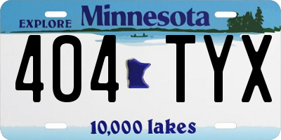 MN license plate 404TYX