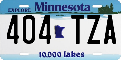MN license plate 404TZA