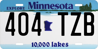MN license plate 404TZB