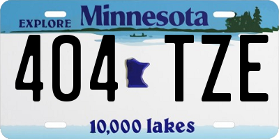 MN license plate 404TZE