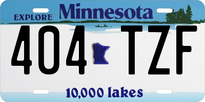 MN license plate 404TZF