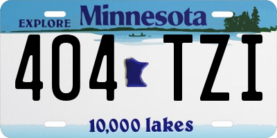 MN license plate 404TZI