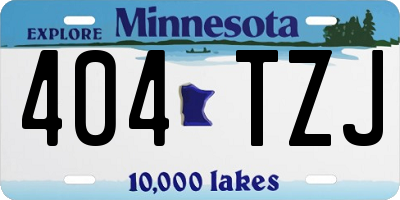 MN license plate 404TZJ