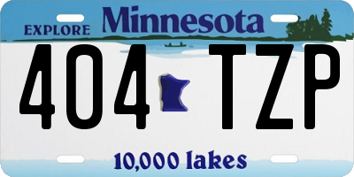 MN license plate 404TZP
