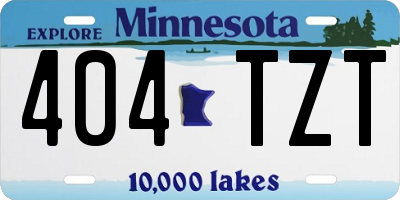 MN license plate 404TZT