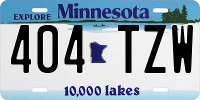 MN license plate 404TZW