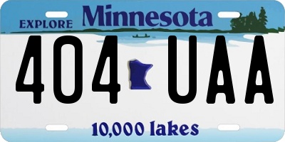 MN license plate 404UAA
