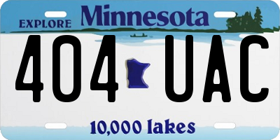 MN license plate 404UAC