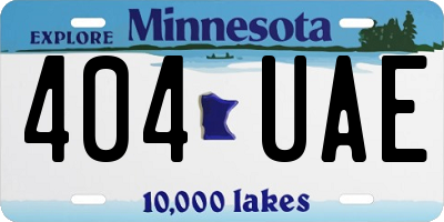 MN license plate 404UAE