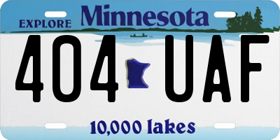MN license plate 404UAF